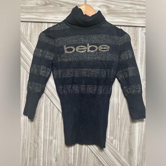 Bebe 3/4 Sleeve Turtle Neck Sweater - Picture 1 of 3